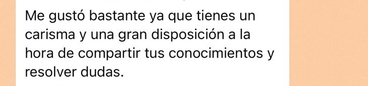 Testimonio de WhatsApp - Resultados positivos del proceso de coaching